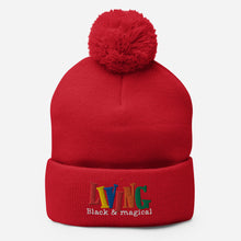 Load image into Gallery viewer, &quot;Living Black &amp; Magical&quot; Pom-Pom Beanie
