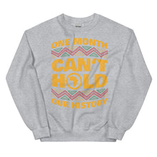 Load image into Gallery viewer, Unisex “One Month Can’t Hold Our History” Sweatshirt
