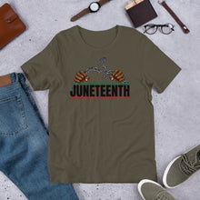 Load image into Gallery viewer, Short-Sleeve &quot;Broken Chains Juneteenth&quot; Unisex T-Shirt
